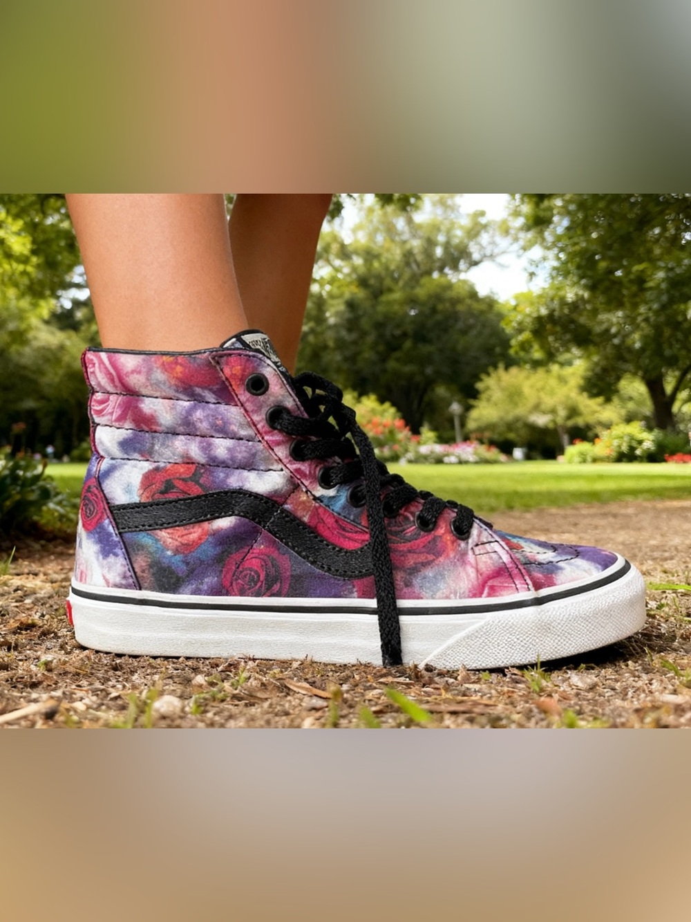 Vans Women's High-Top Floral Canvas Sneakers - Pink, Purple & Black